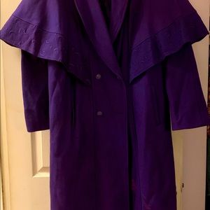 Woman’s Purple Long Wool Coat